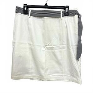 NWT Worthington Stretch White Tie Waist Stripe Belted Short Skirt- Size 12